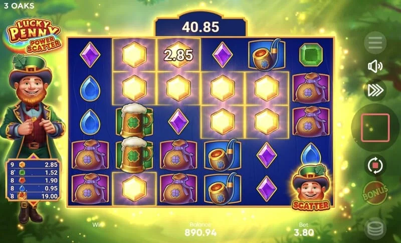 Lucky Penny Power Scatter – pamatspēle ar kaskādes izzušanām un uzkrājošo reizinātāju